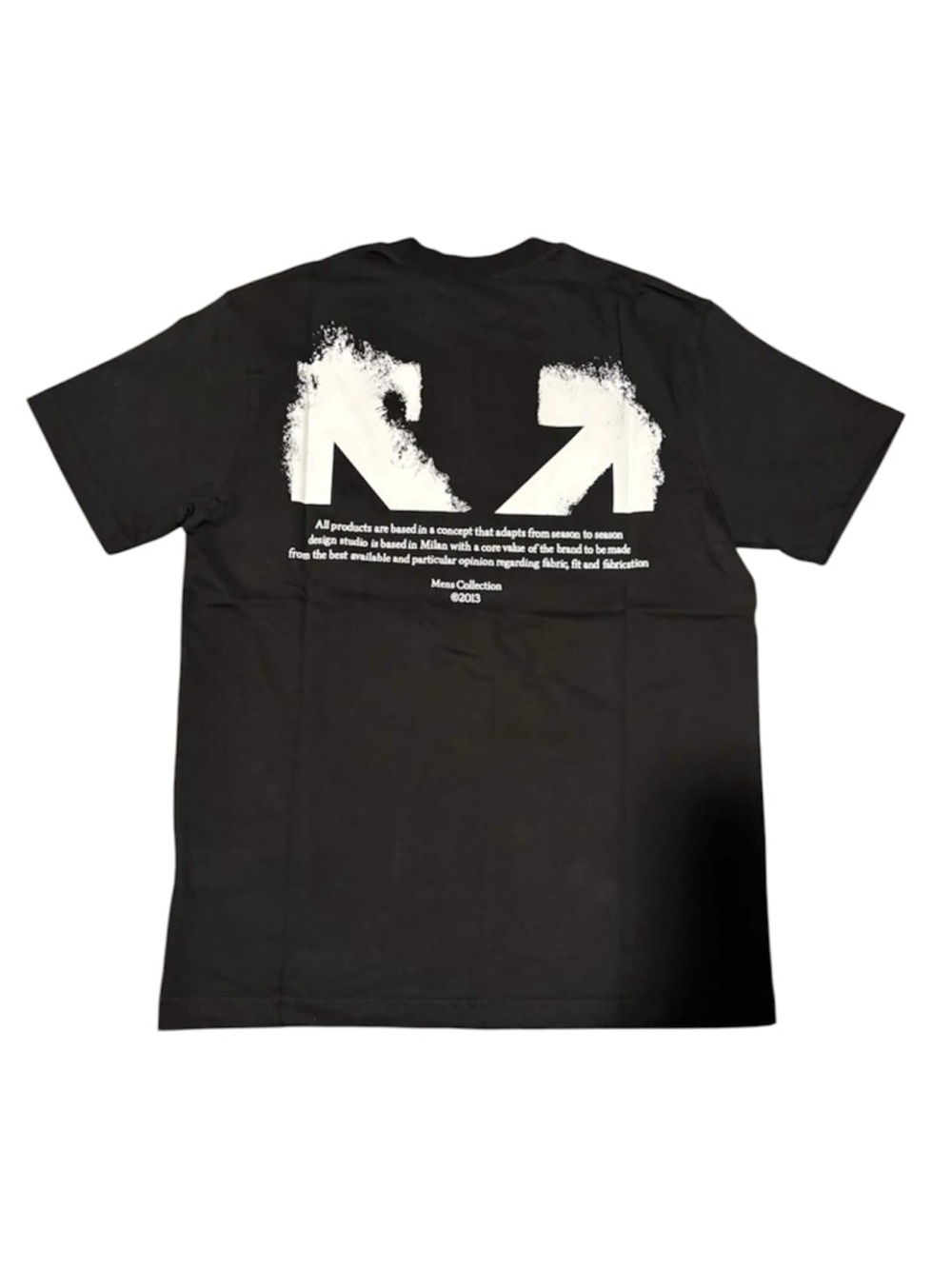 Off-White Black T-Shirt with White Back Graphic